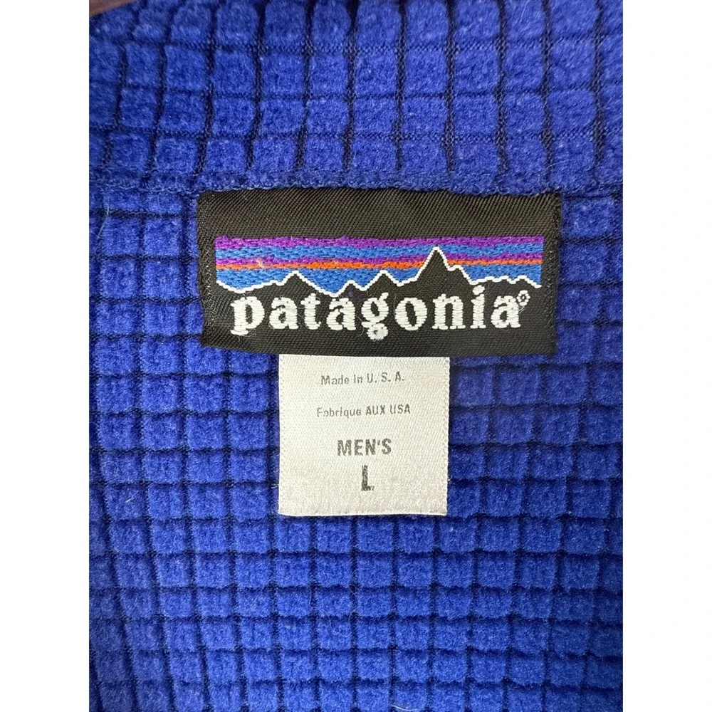 Patagonia R1 Regulator Pullover Mens L Blue Polartec Grid Half Zip‎ Outdoors USA